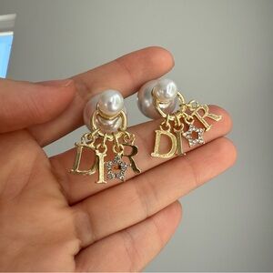 Dior Tribales Pearl and Gold Stud Earrings